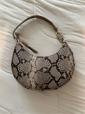 Steve Madden Lohan Bag in Neutral Snakeskin - Gold/Silver Hardware worn once